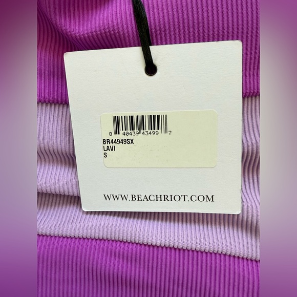 NEW - Beach Riot - Calista Striped One Piece - LAVENDER VIOLET COLORBLOCK - Picture 4 of 9